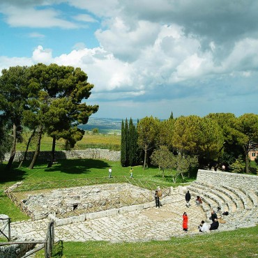 View of the archeological site of Akrai