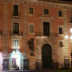 View of the palace by night
