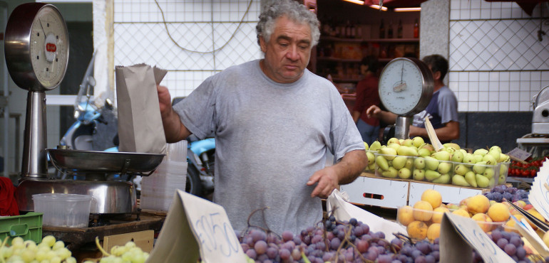 Seller at piazza Carlo Alberto