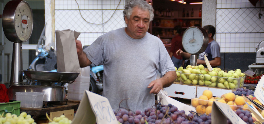 Seller at piazza Carlo Alberto