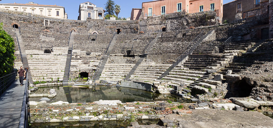 La platea e le acque del fiume Amenano